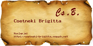 Csetneki Brigitta névjegykártya